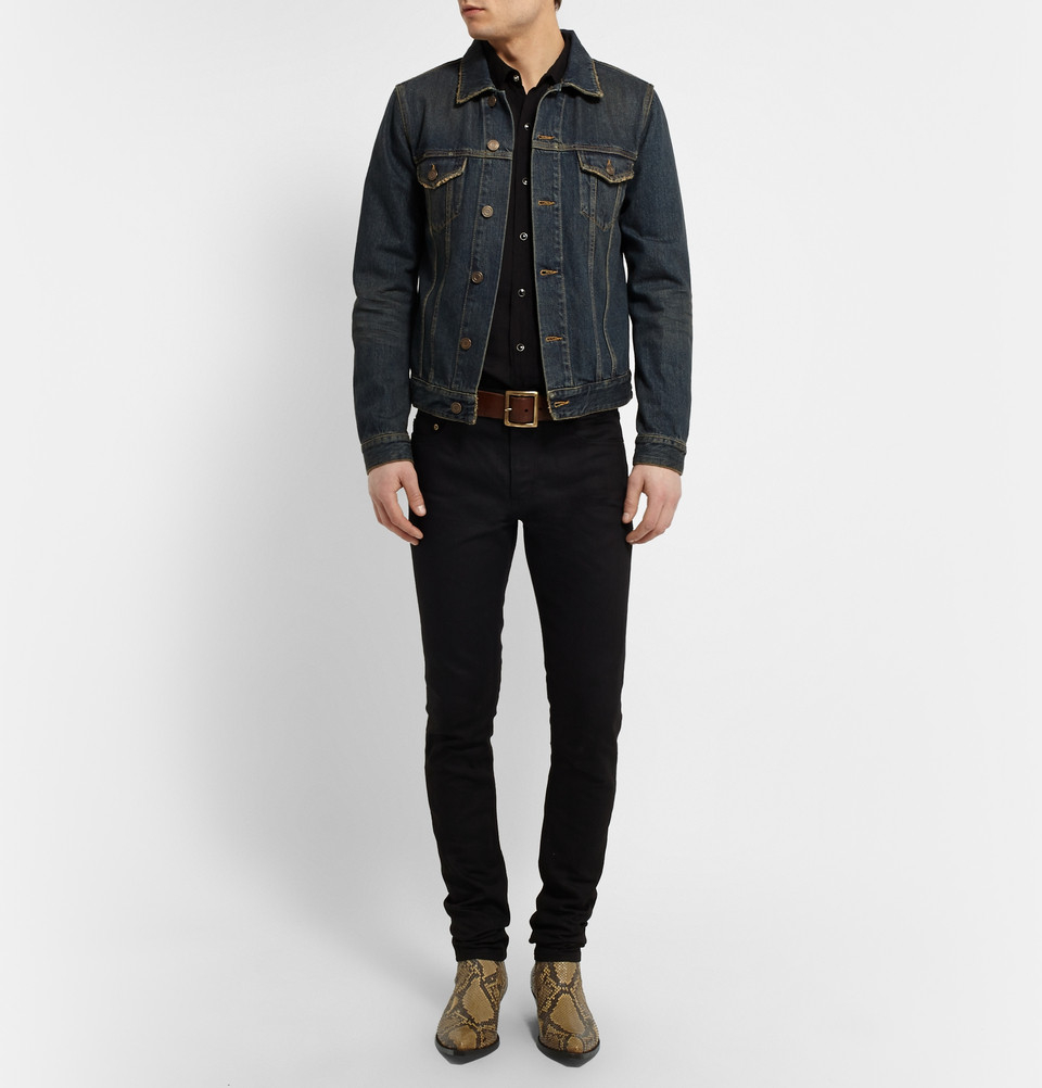 Saint Laurent Python Cowboy Boots in Brown for Men | Lyst