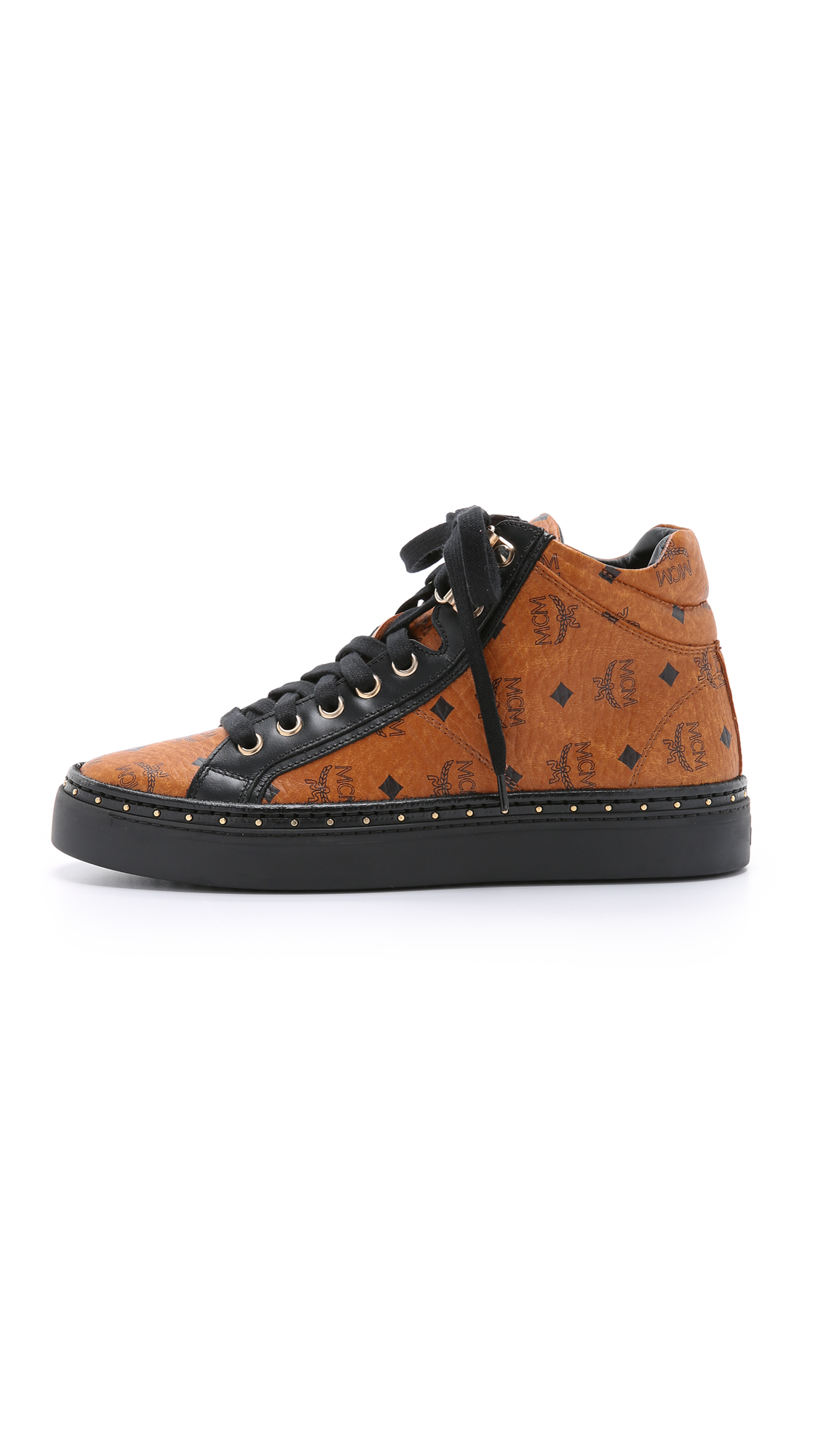 MCM Mid Top Sneakers - Cognac in Brown | Lyst