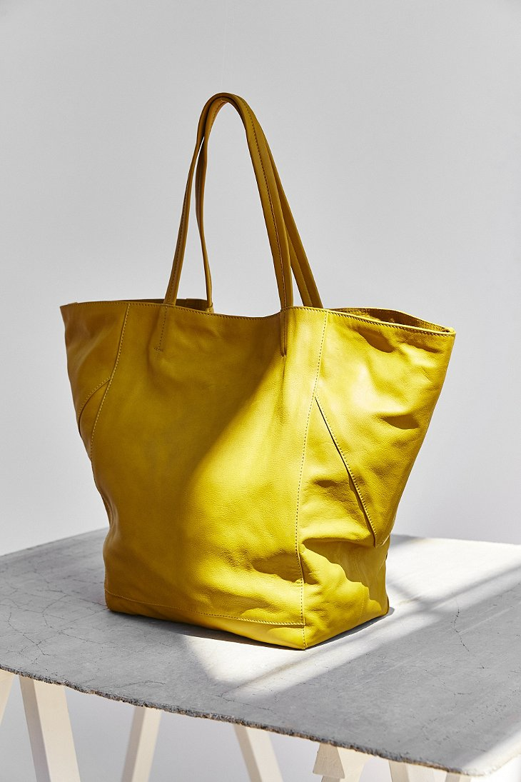 Bdg Seams Leather Tote Bag in Yellow | Lyst