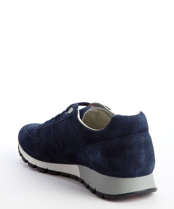 navy blue prada trainers