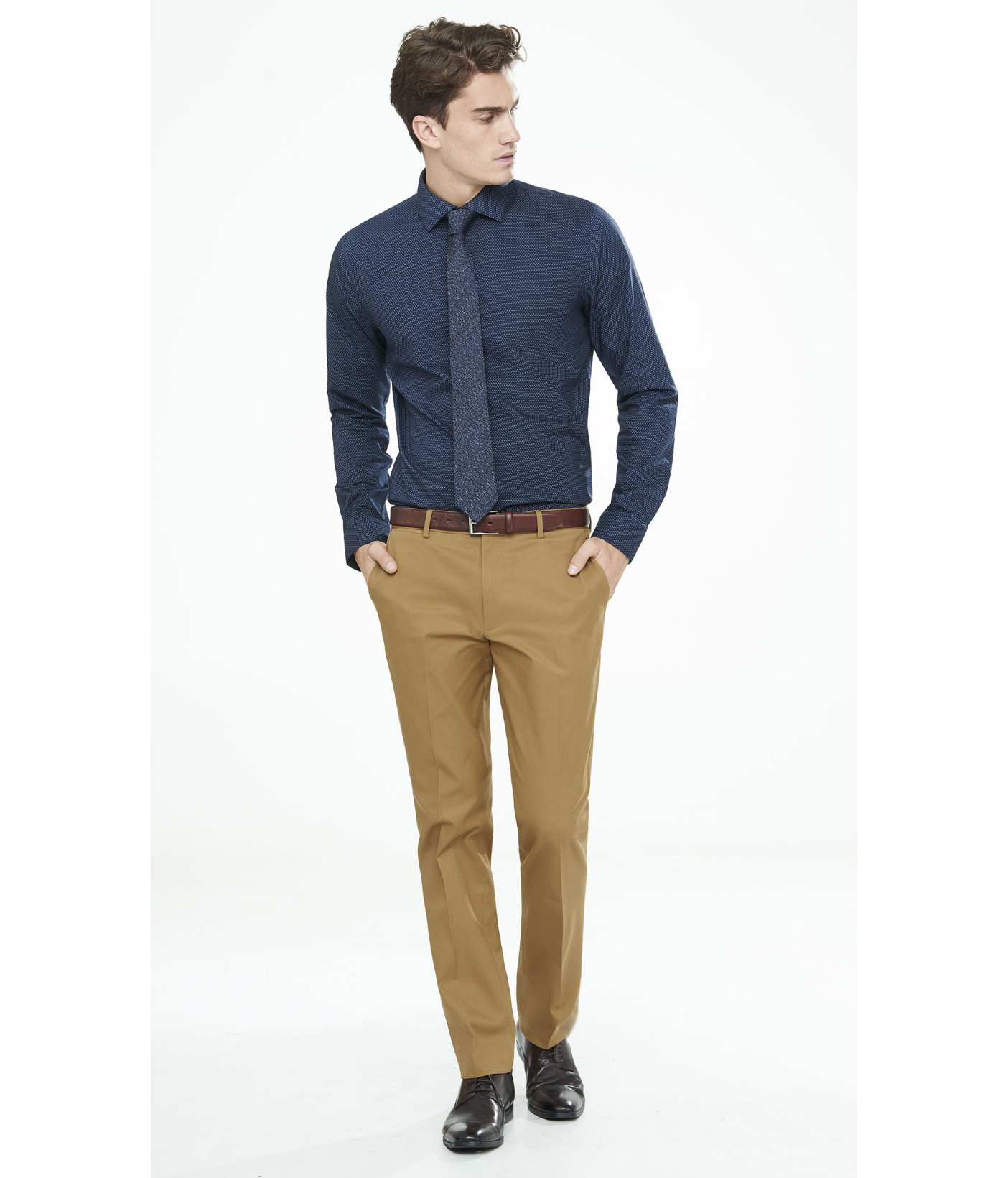 light brown pant with shirt
