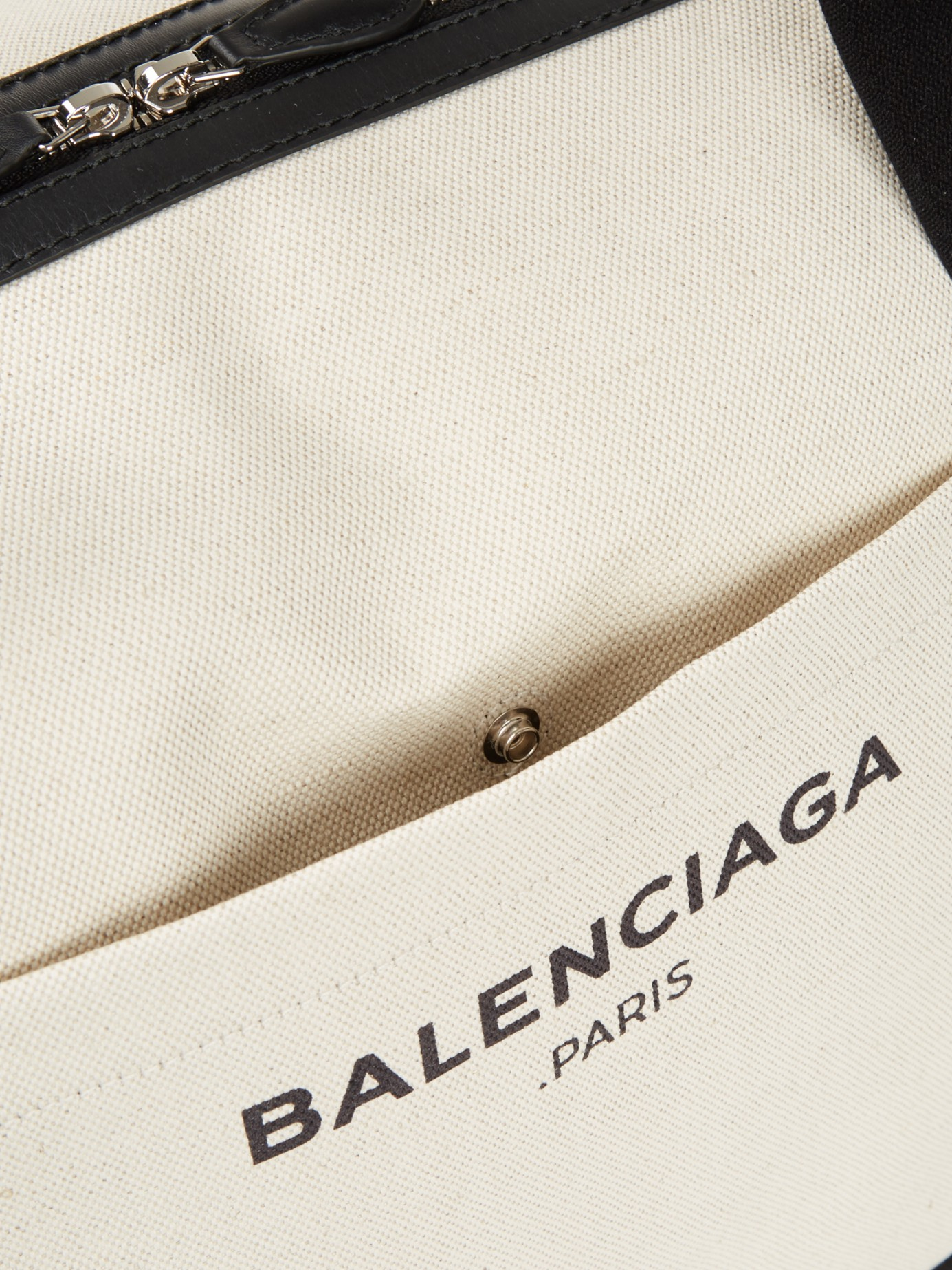 Balenciaga Ligne Large Cotton-Canvas Weekender Bag in Black Beige ...