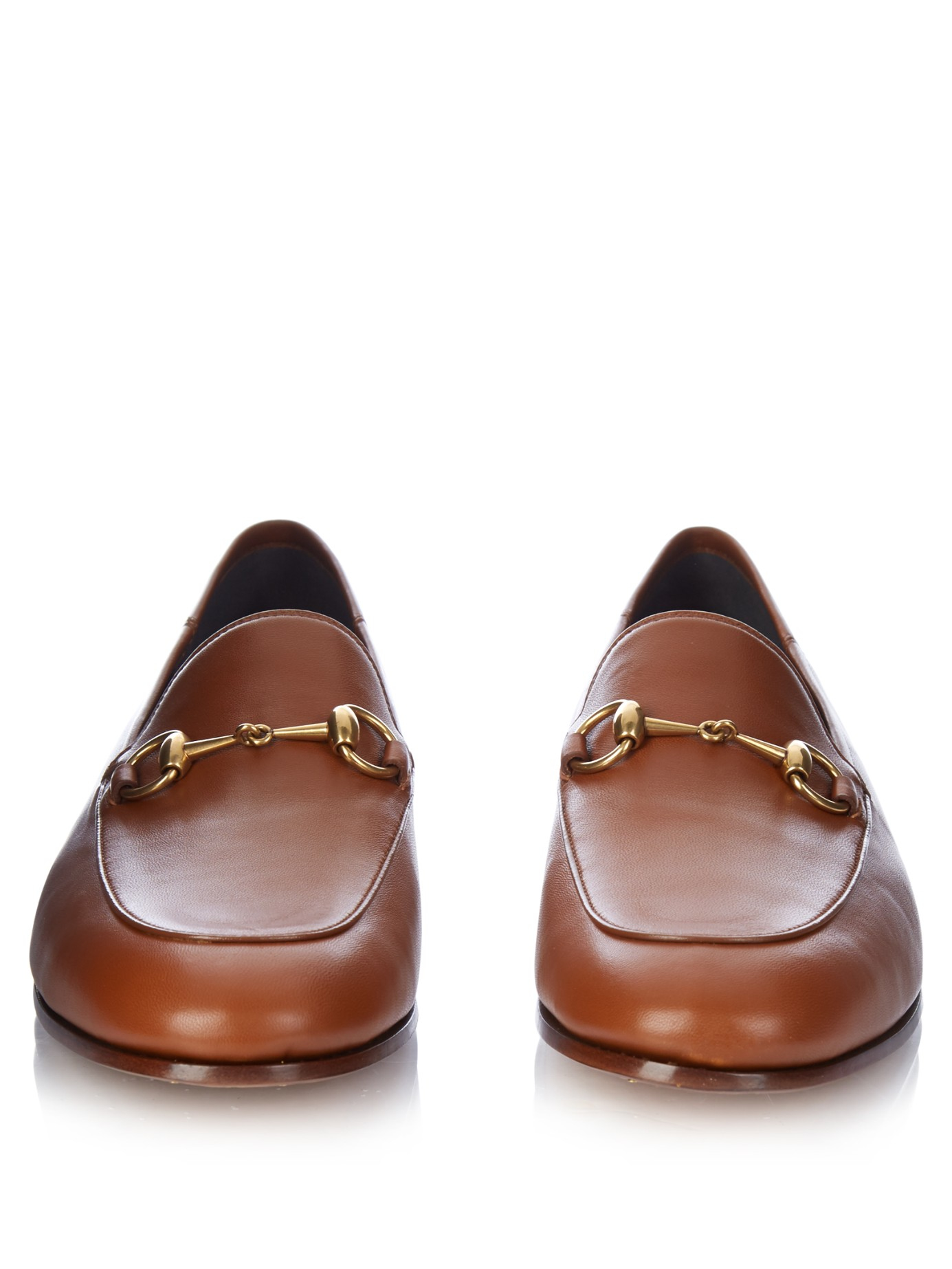 Gucci Brixton Leather Loafers in Tan (Brown) for Men - Lyst