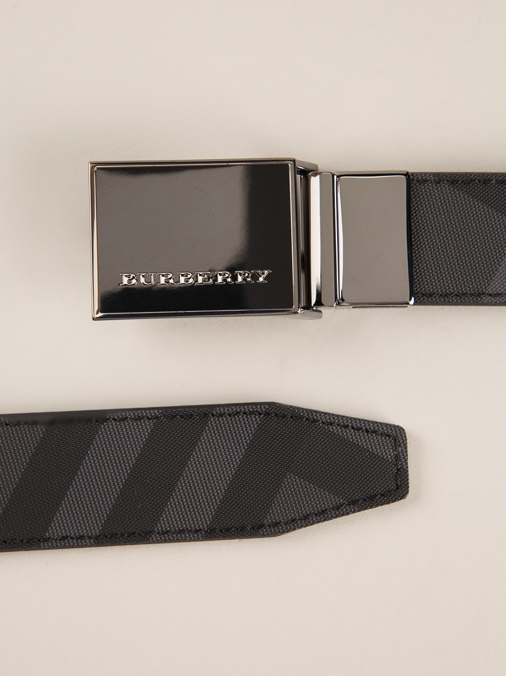 Burberry Beat Check Belt in Black for Men | Lyst