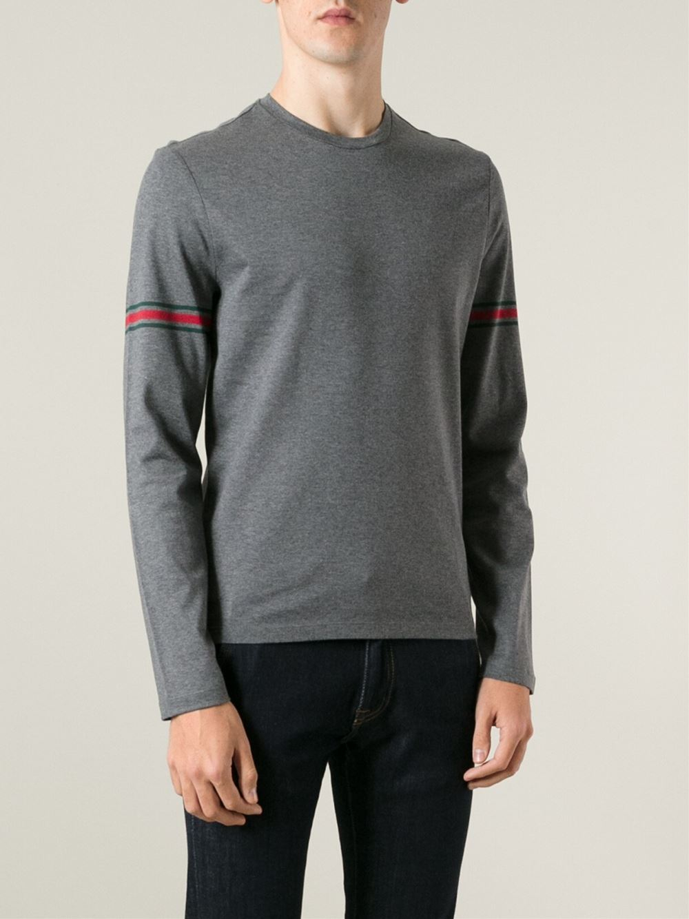 Gucci Long Sleeve T-Shirt in Gray for Men | Lyst
