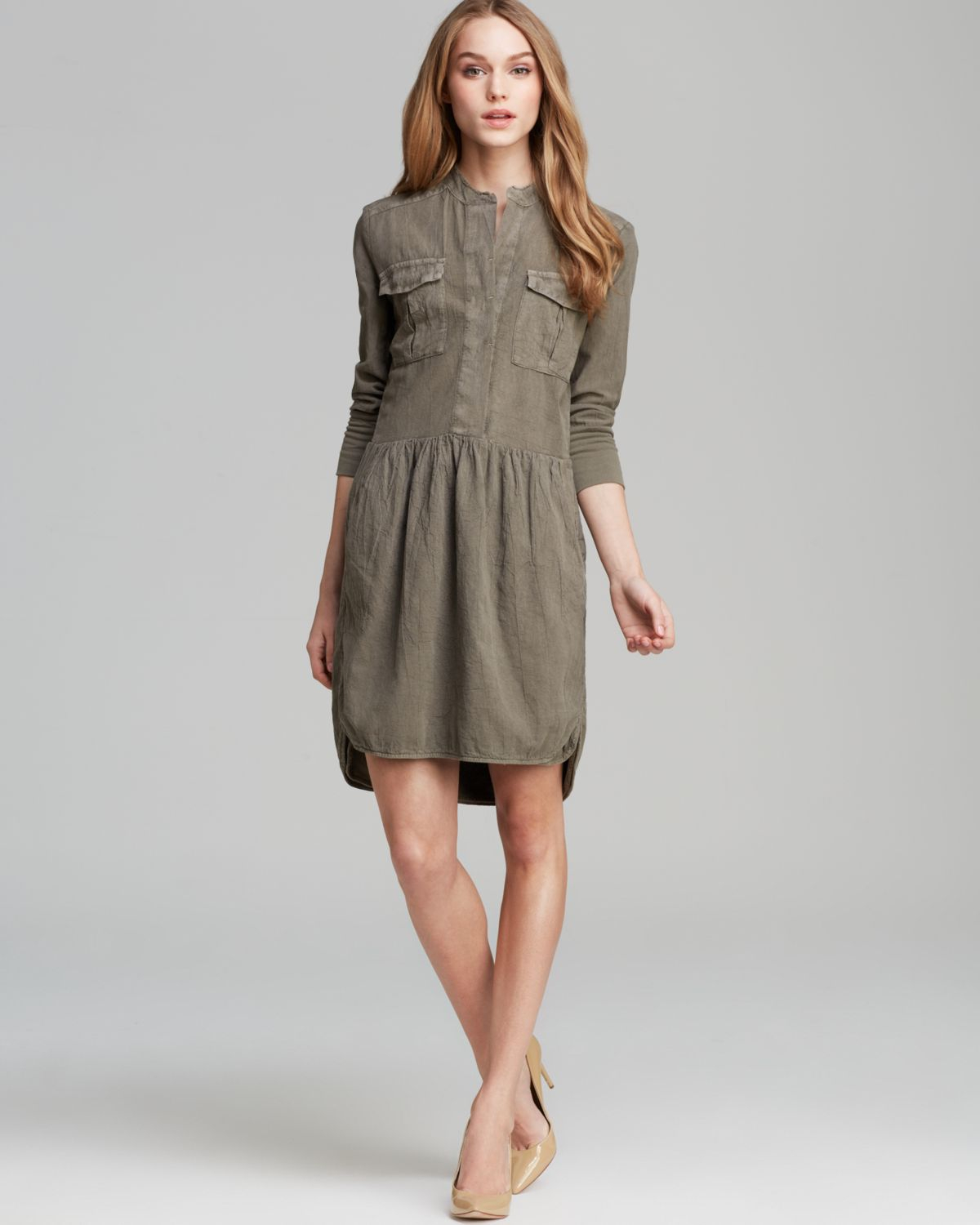 Lyst - James Perse Shirt Dress Tomboy in Stag in Gray