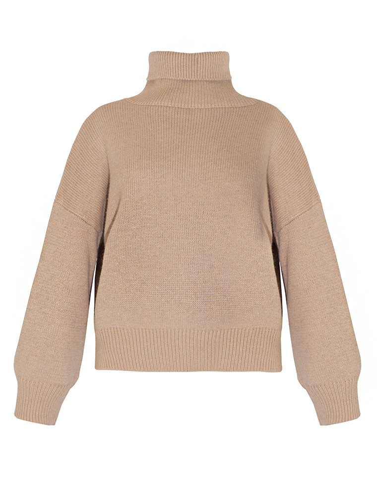 Pixie market Tan Turtleneck Sweater in Brown (tan) | Lyst