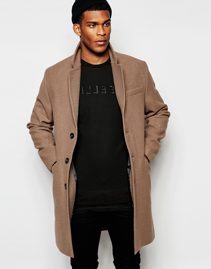 tan wool topcoat