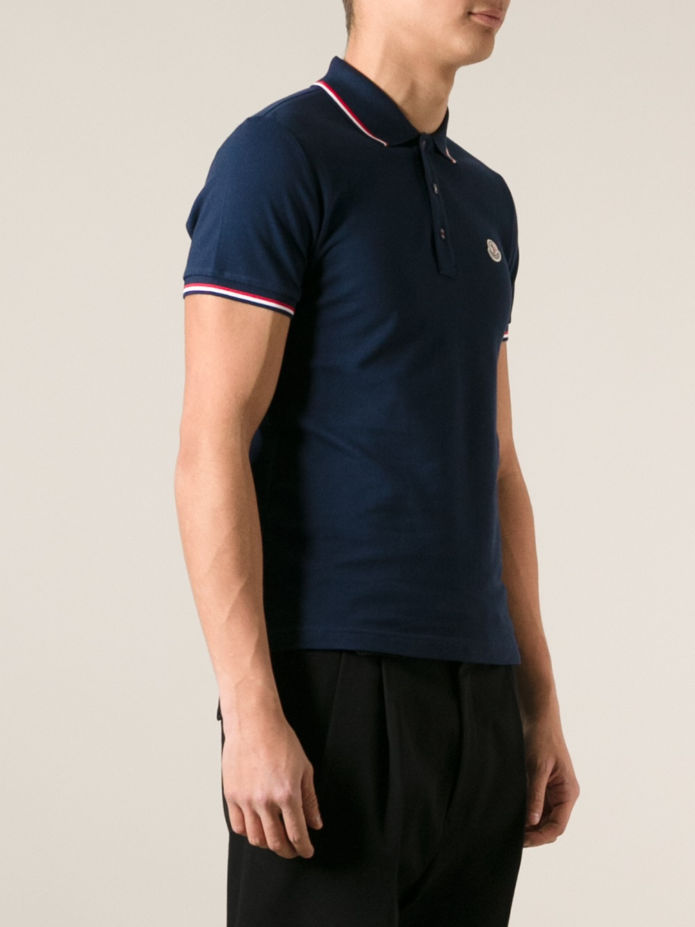 Moncler Classic Polo Shirt in Blue for Men - Lyst