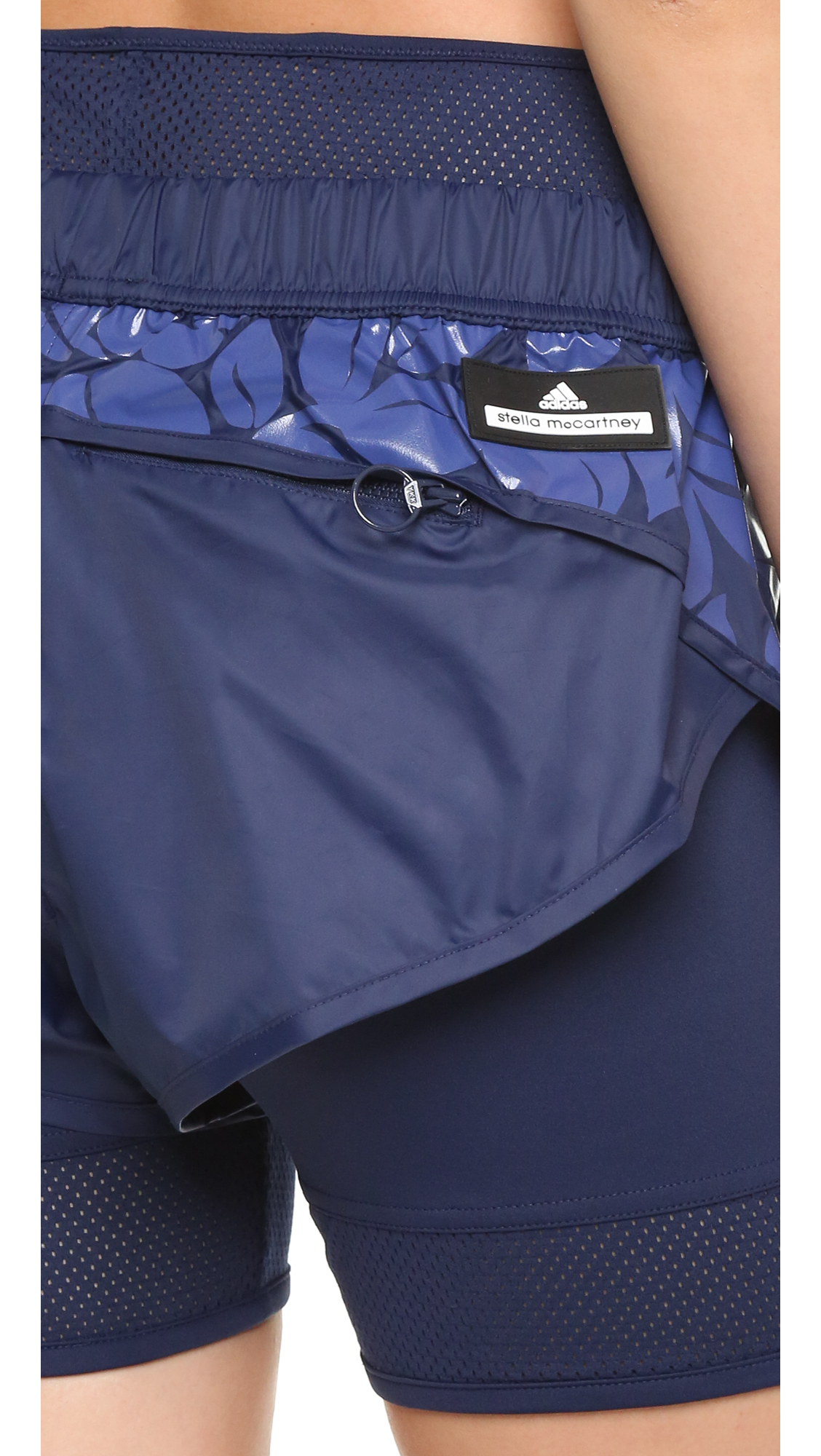 adidas By Stella McCartney Double Layer Running Shorts in Blue | Lyst