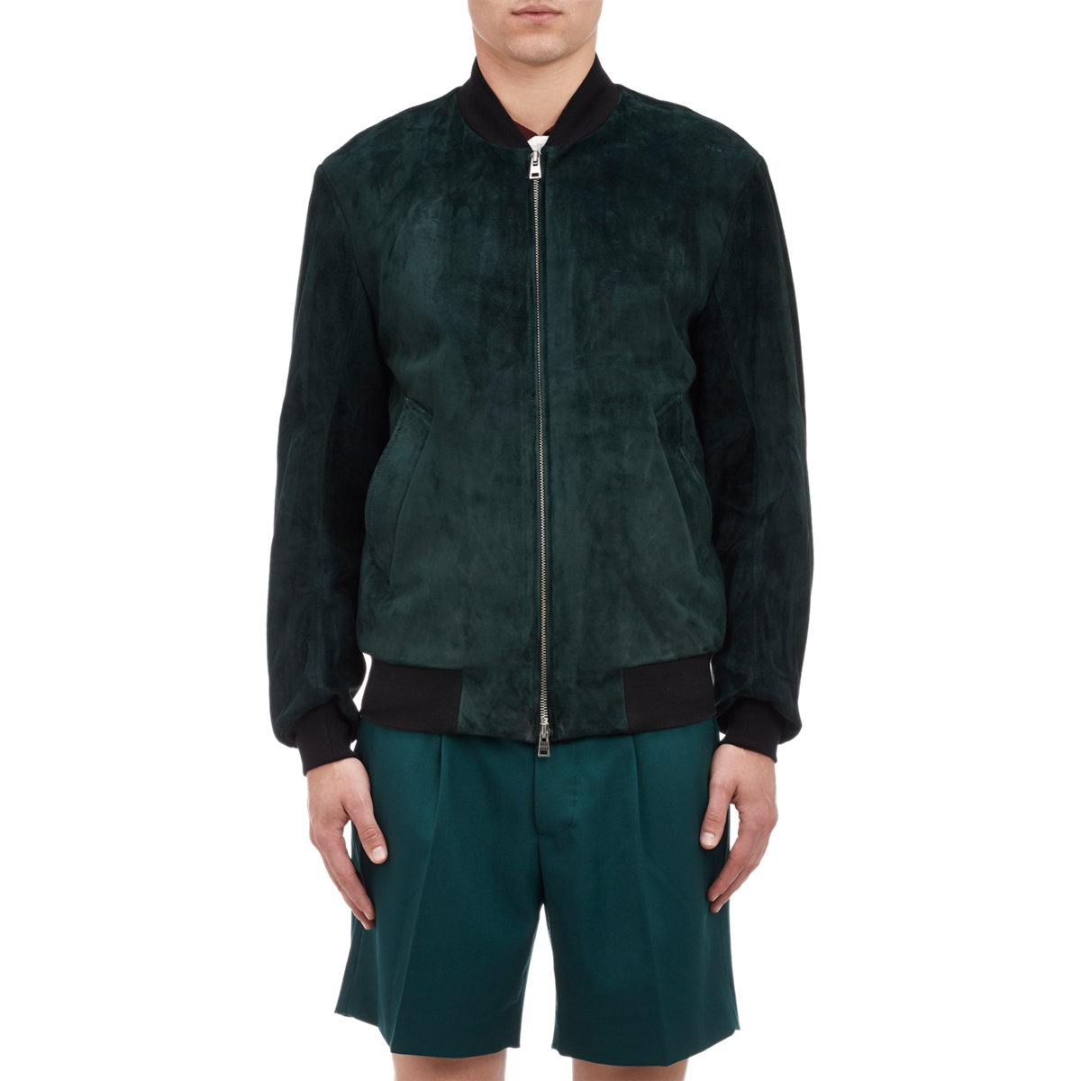 Marni Suede Bomber Jacket in Green for Men | Lyst