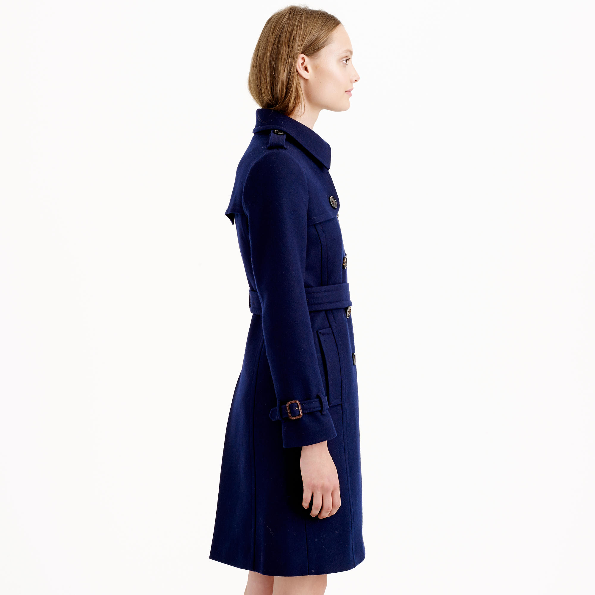 Lyst J.Crew Icon Trench Coat In Woolcashmere in Blue