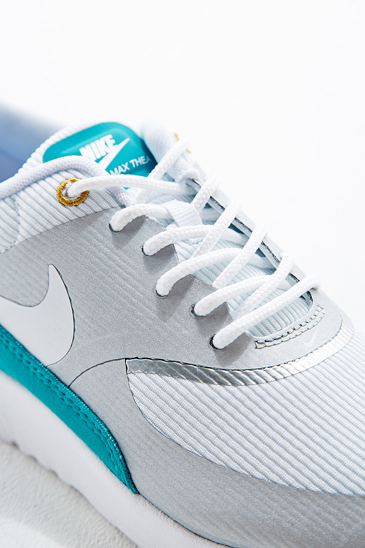 nike air max thea trainers in grey and teal