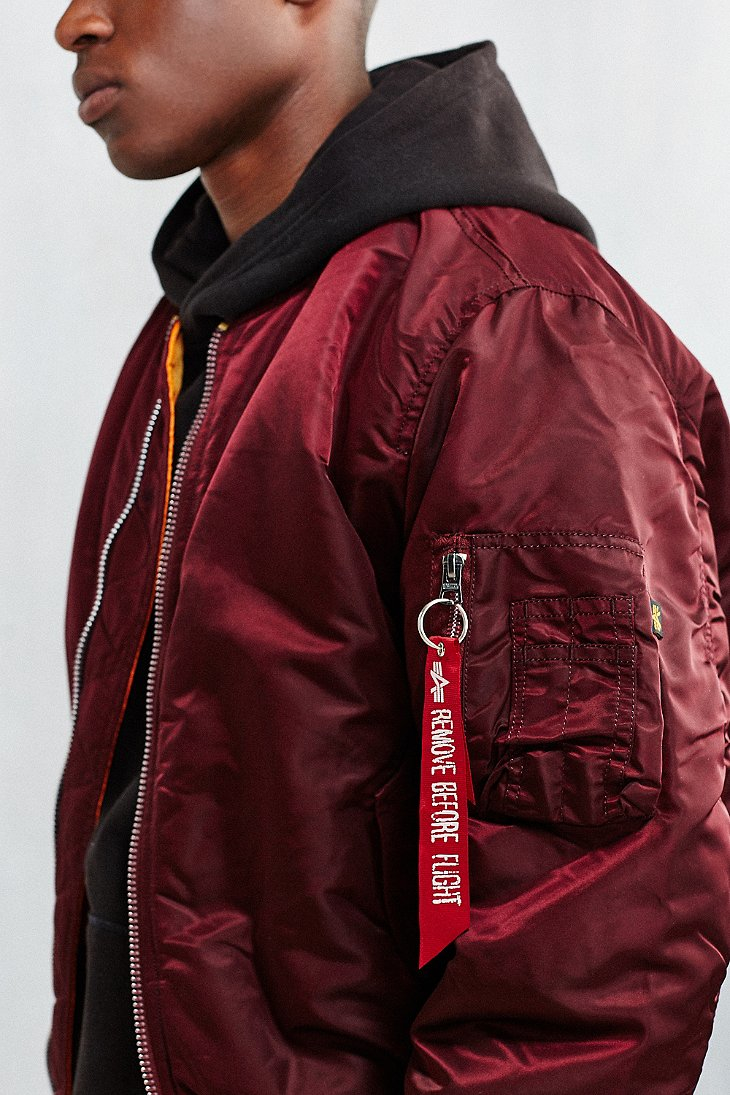 Alpha Industries Classic-fit Ma-1 Bomber Jacket in Maroon (Red 