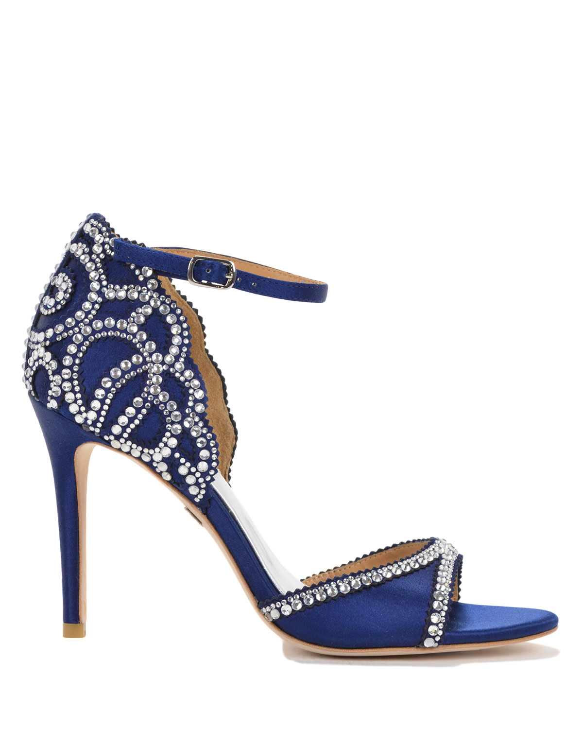 Badgley mischka Roxy Ankle Strap Evening Shoe in Blue (Navy) | Lyst
