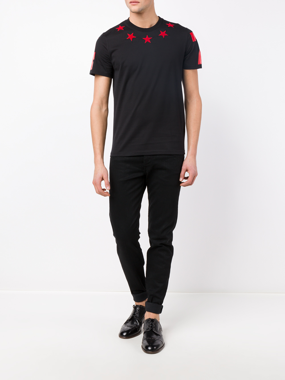 Givenchy Star Embroidered T-shirt in Black for Men | Lyst