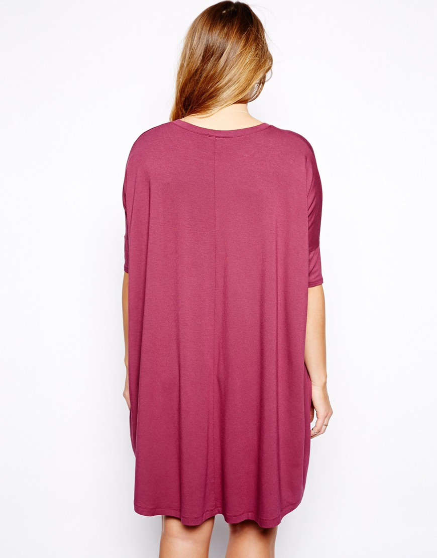 ASOS The T-Shirt Dress in Berry (Purple) - Lyst