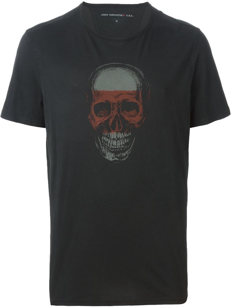 Lyst - John Varvatos Skull Print T-shirt in Black for Men