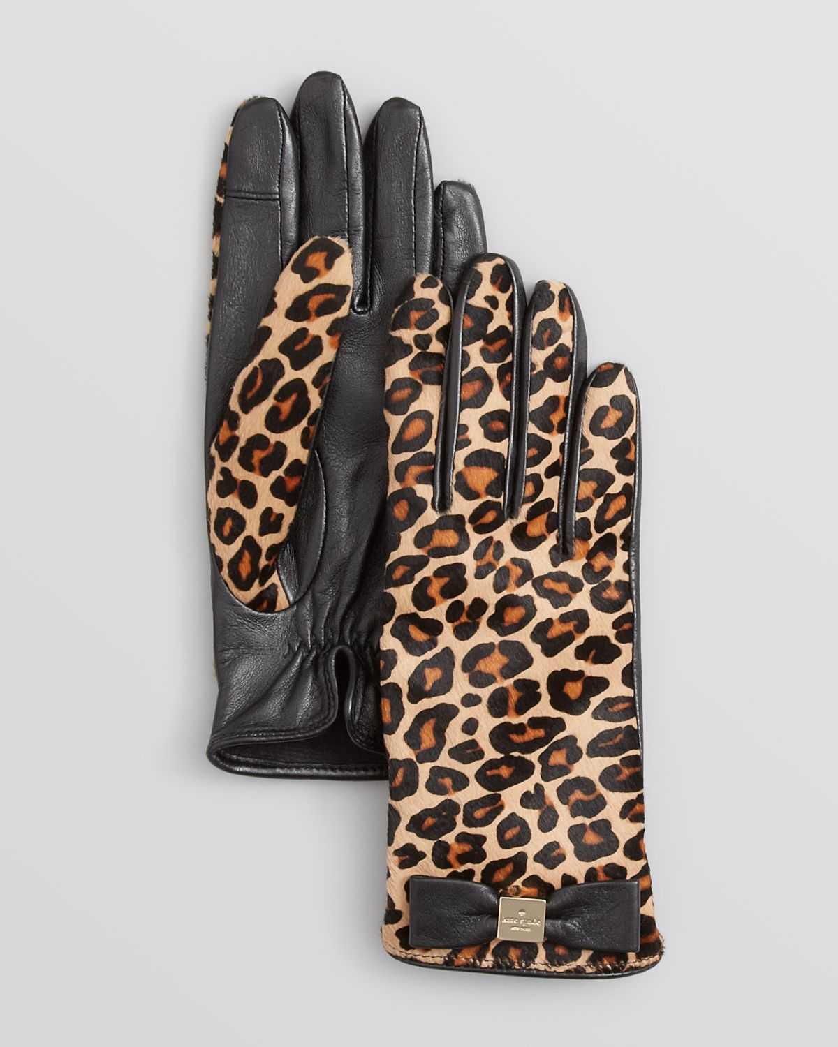 Kate spade CheetahPrint Haircalf Tech Gloves in Animal (Leopard/Black