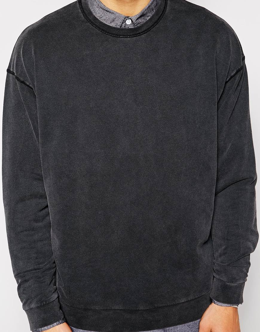 black acid wash sweatshirt