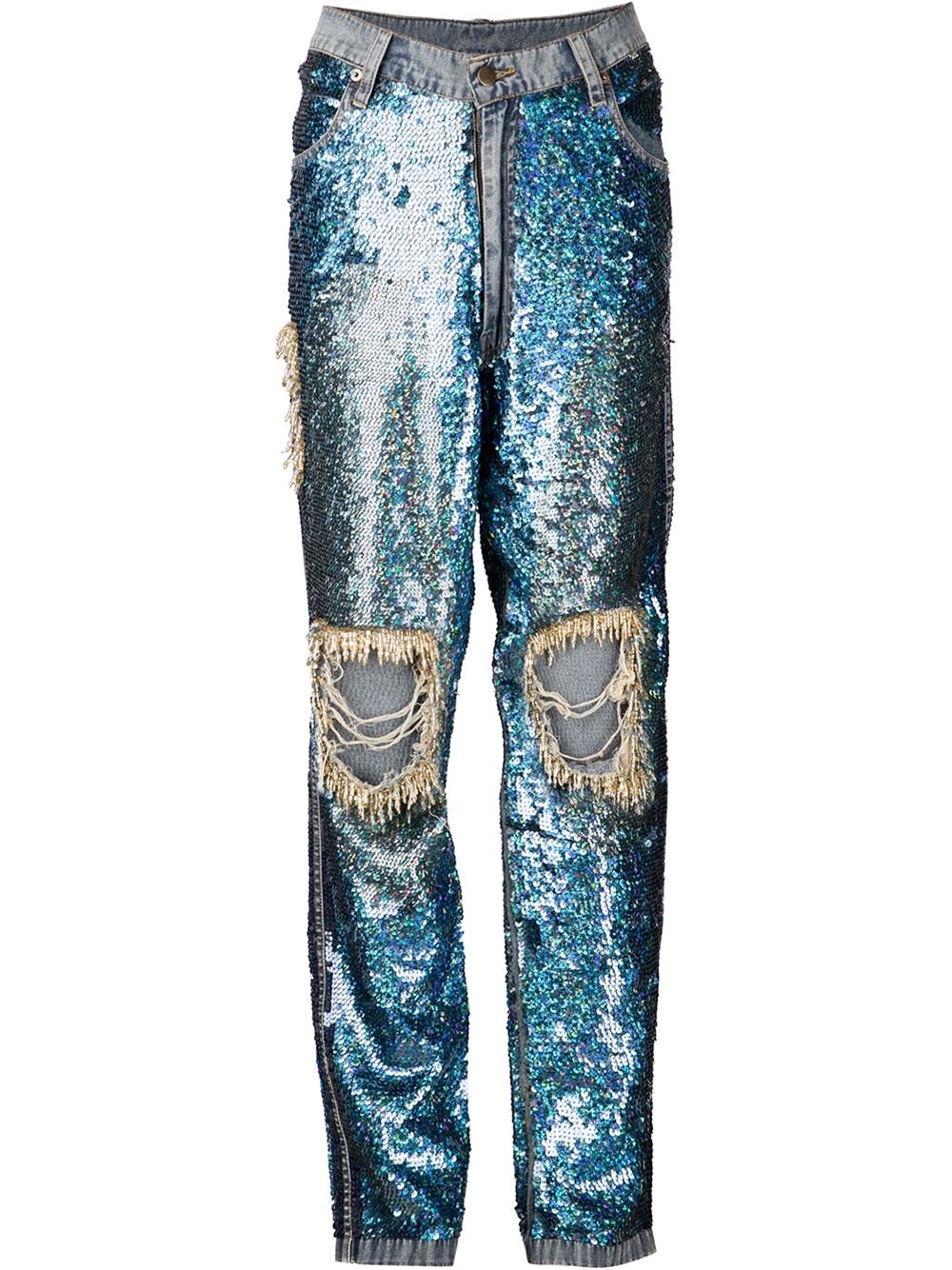 Ashish Sequined Jeans in Blue | Lyst