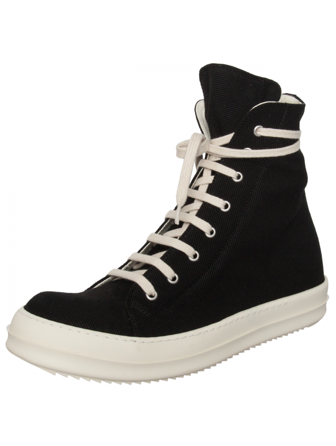 rick owens drkshdw black canvas abstract high sneakers