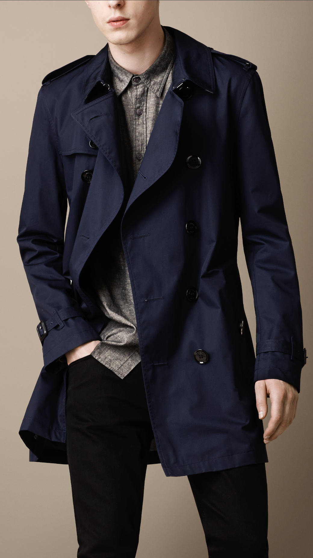 Burberry Trench Coat Men Blue - canvas-valley