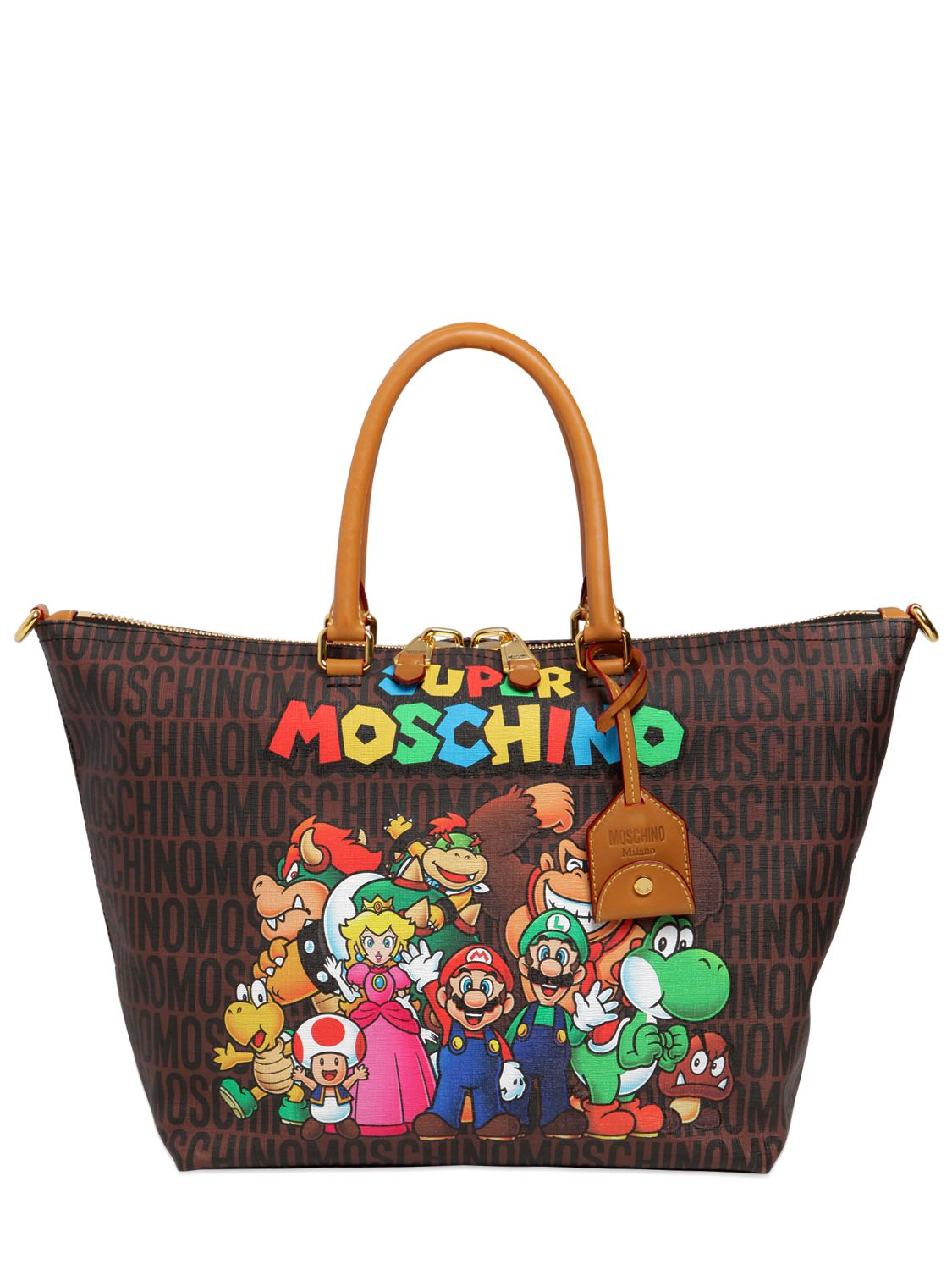 moschino leather tote bag