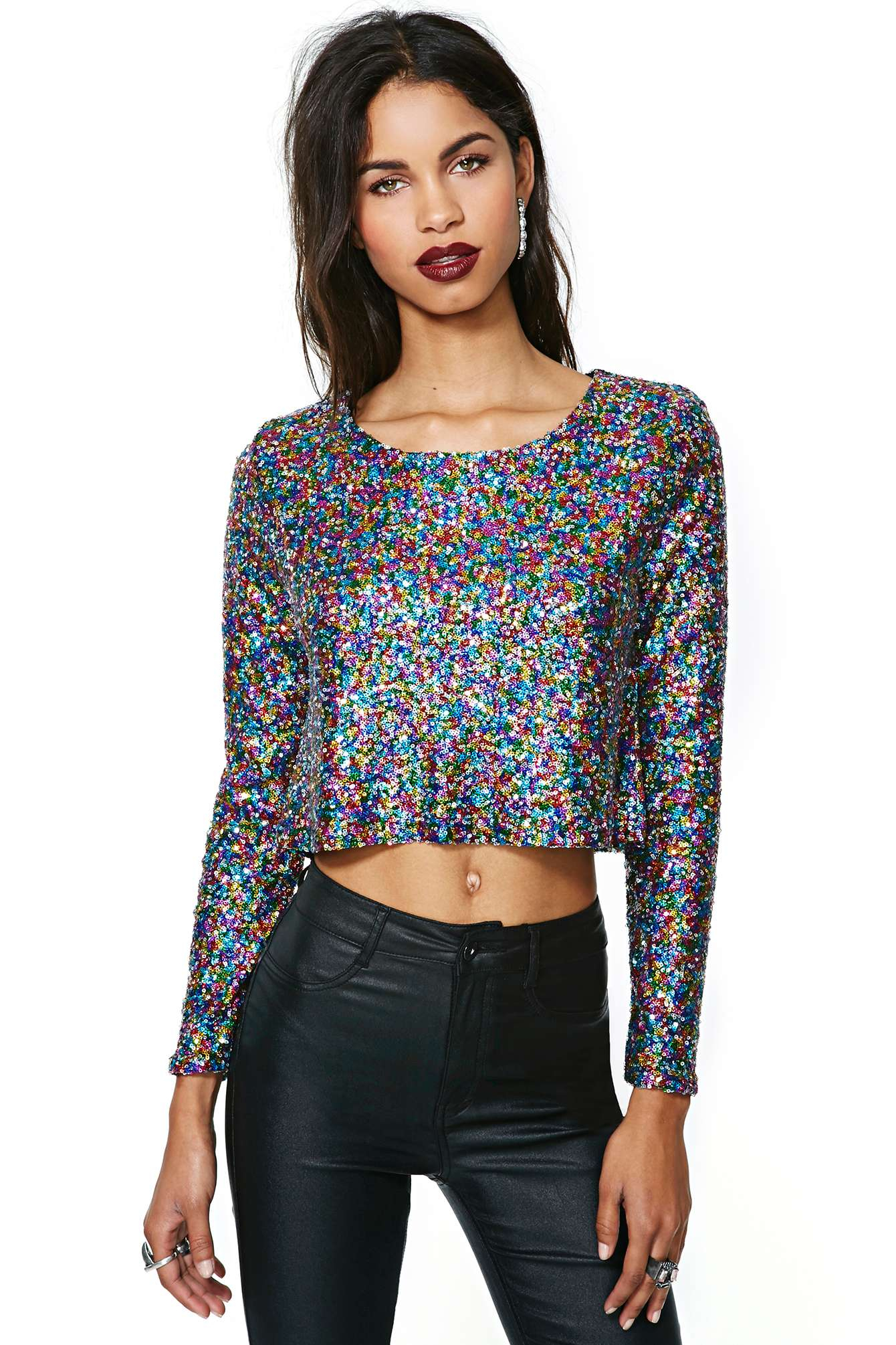 Nasty Gal Minkpink Glamour Glitter Top in Multicolor (MULTI) | Lyst