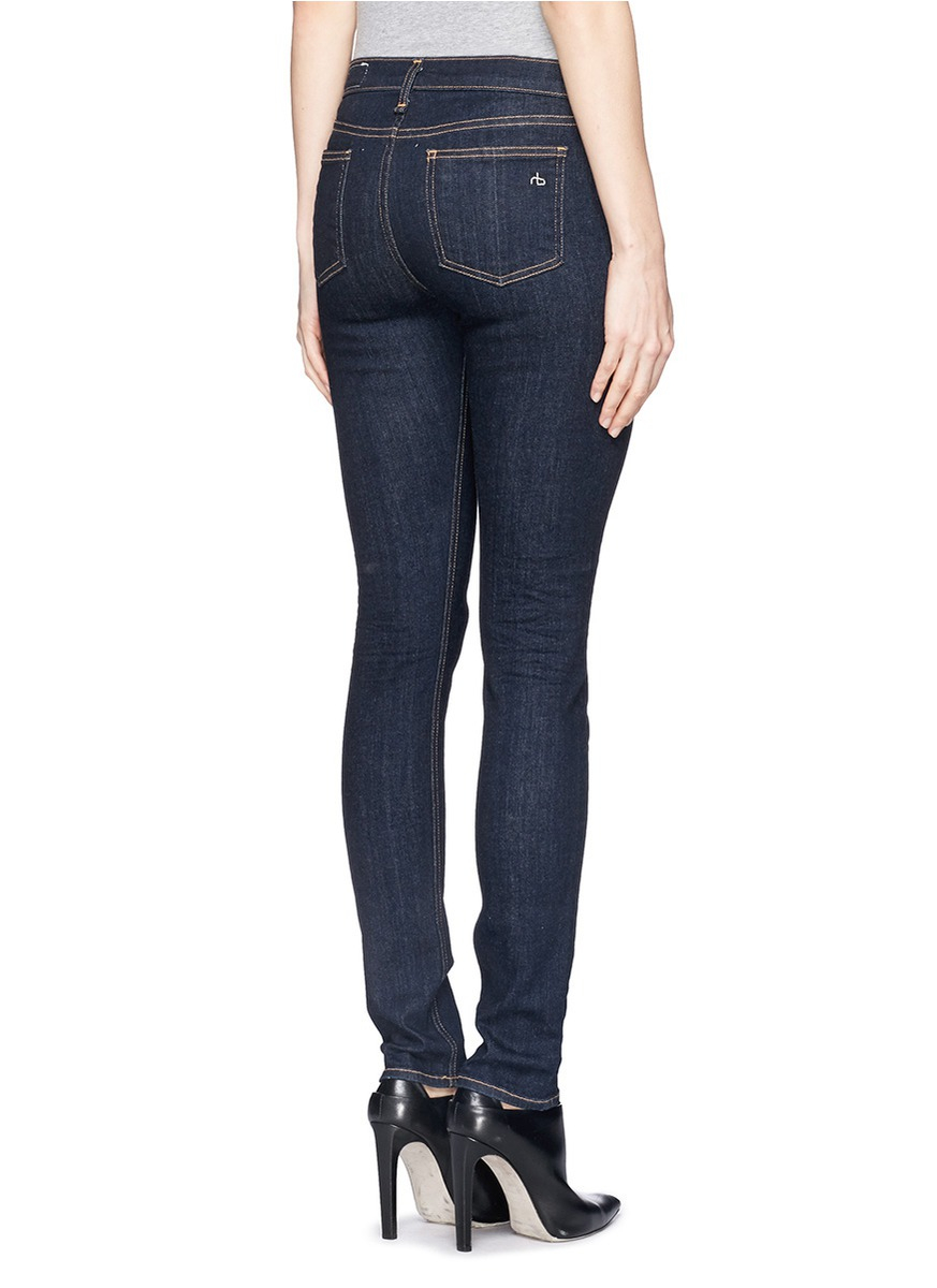 Rag & Bone 'heritage' High Rise Skinny Jeans in Blue - Lyst