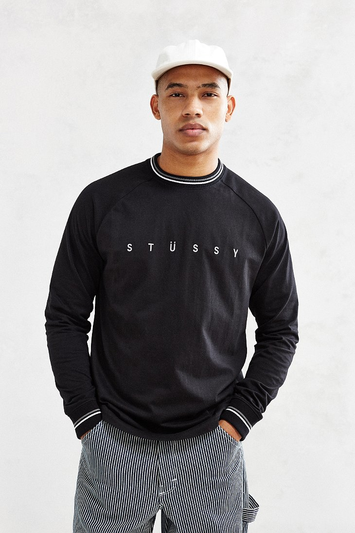 Stussy Cotton Stripe Collar Long-sleeve 