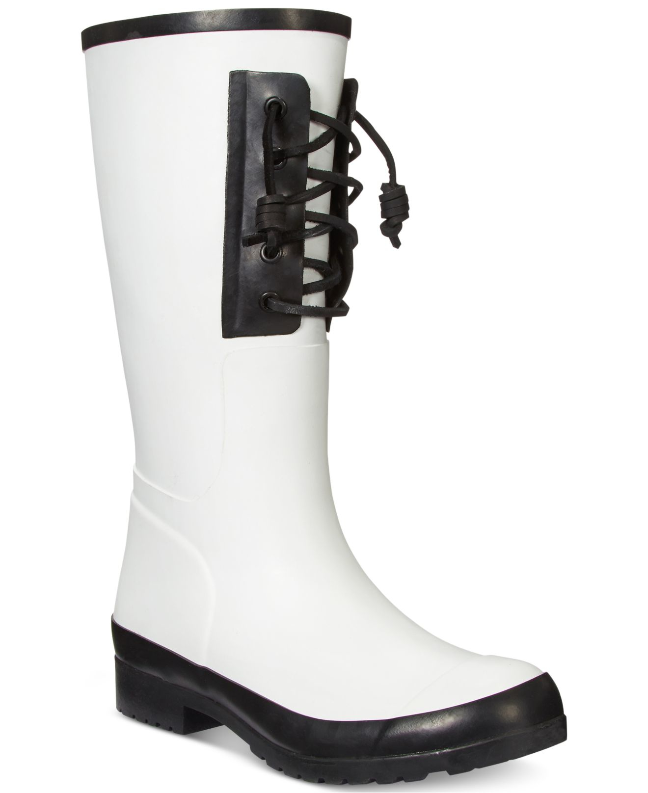 white sperry rain boots