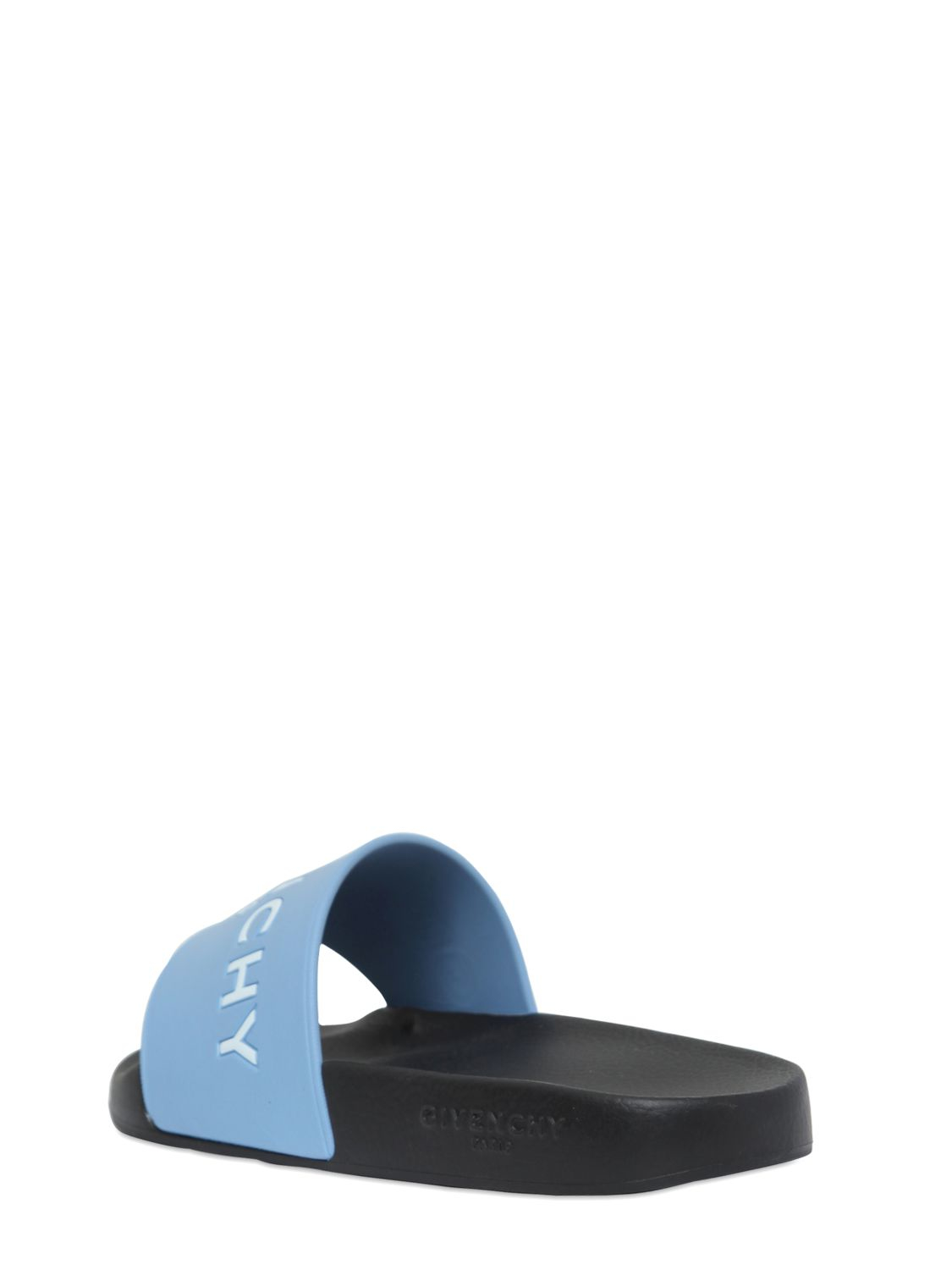 Givenchy 20mm Logo Embossed Slide Sandals in Blue | Lyst