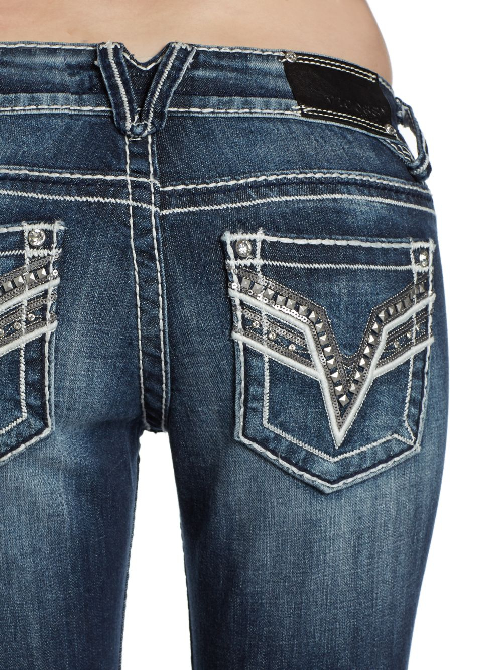 Vigoss Chelsea Sequined Bootcut Jeans in Blue | Lyst