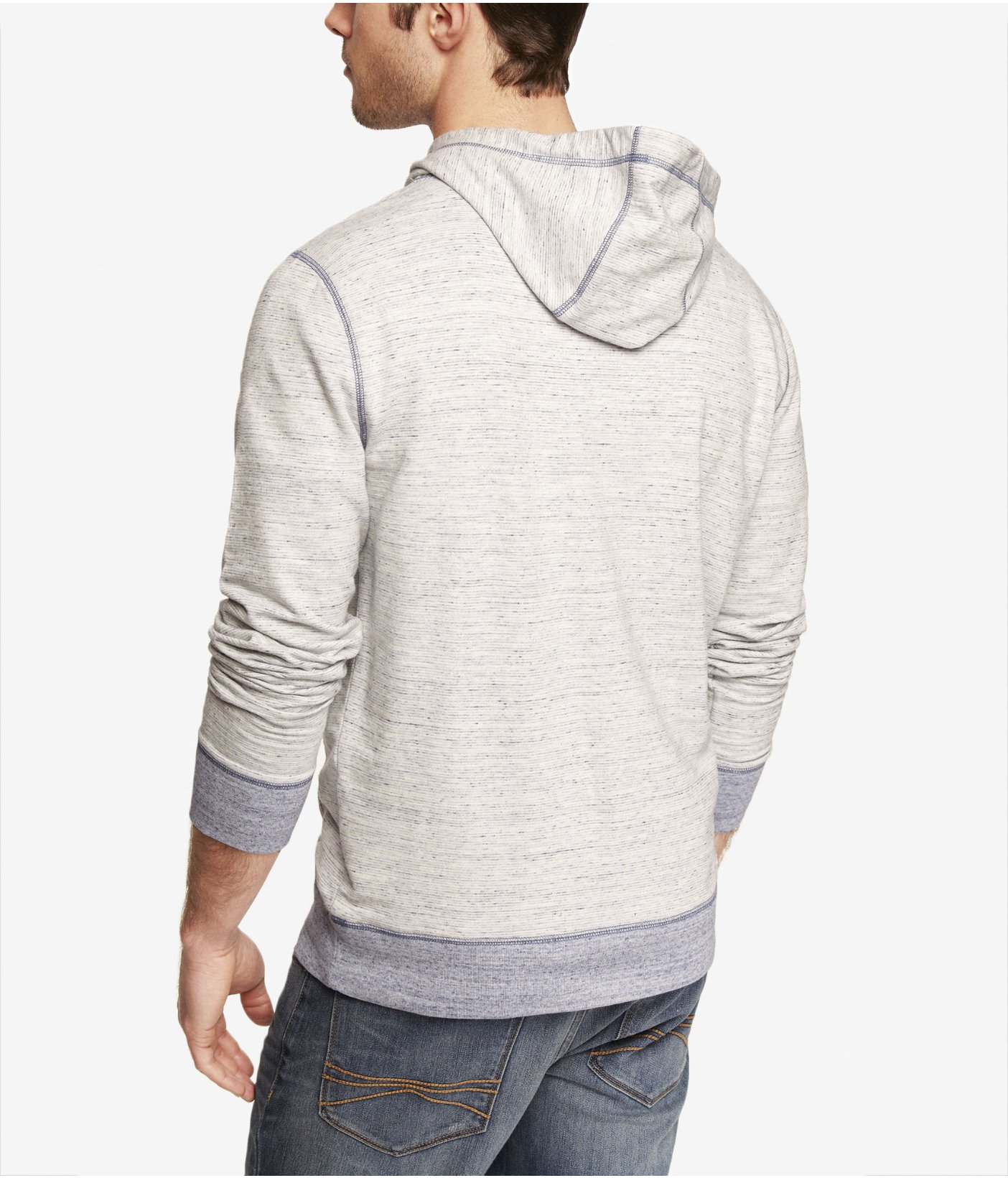 Lyst Express Micro Stripe Funnel Neck Hoodie in White for Men
