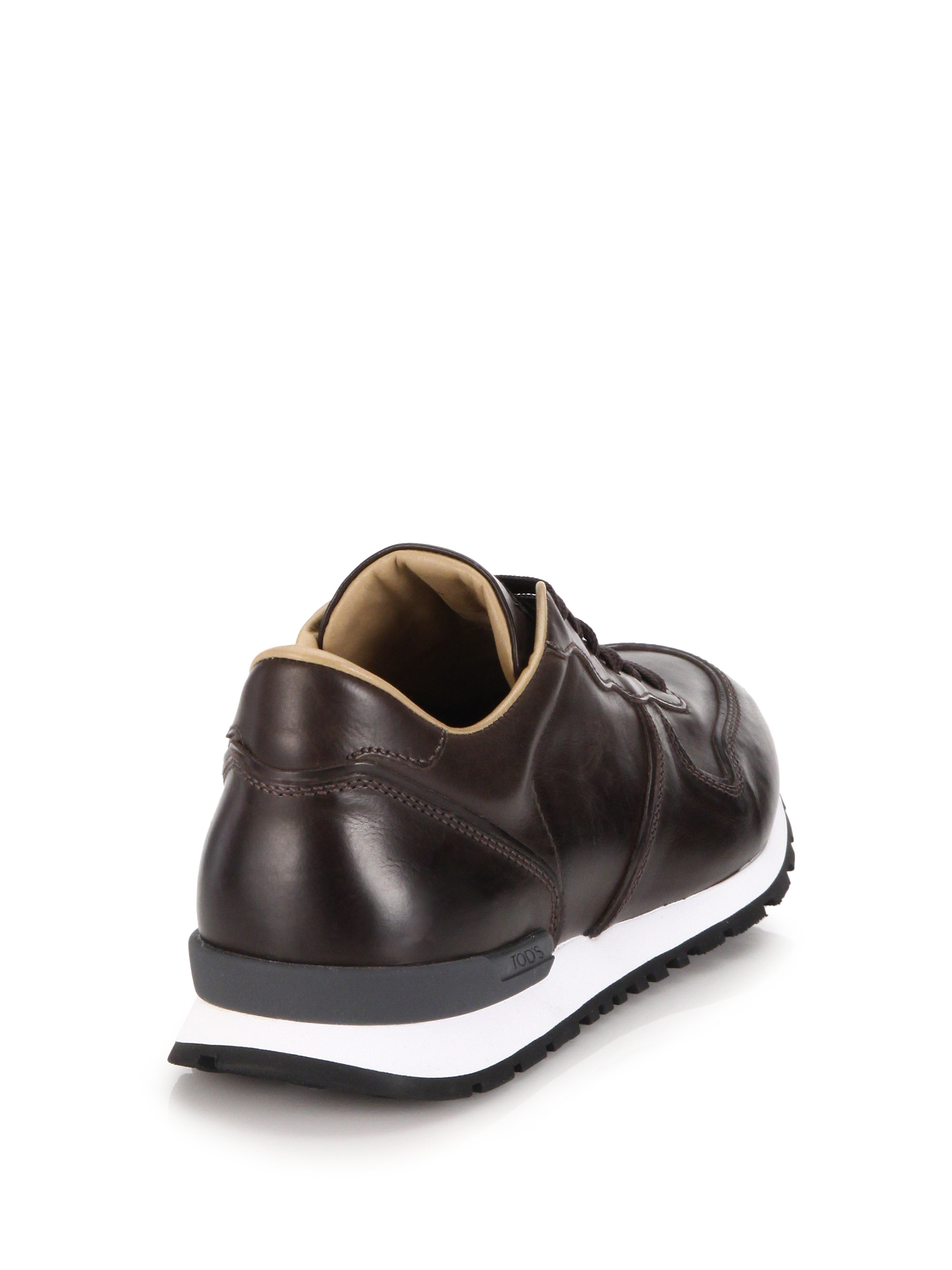 Tod's Leather Sneakers in Dark Brown 