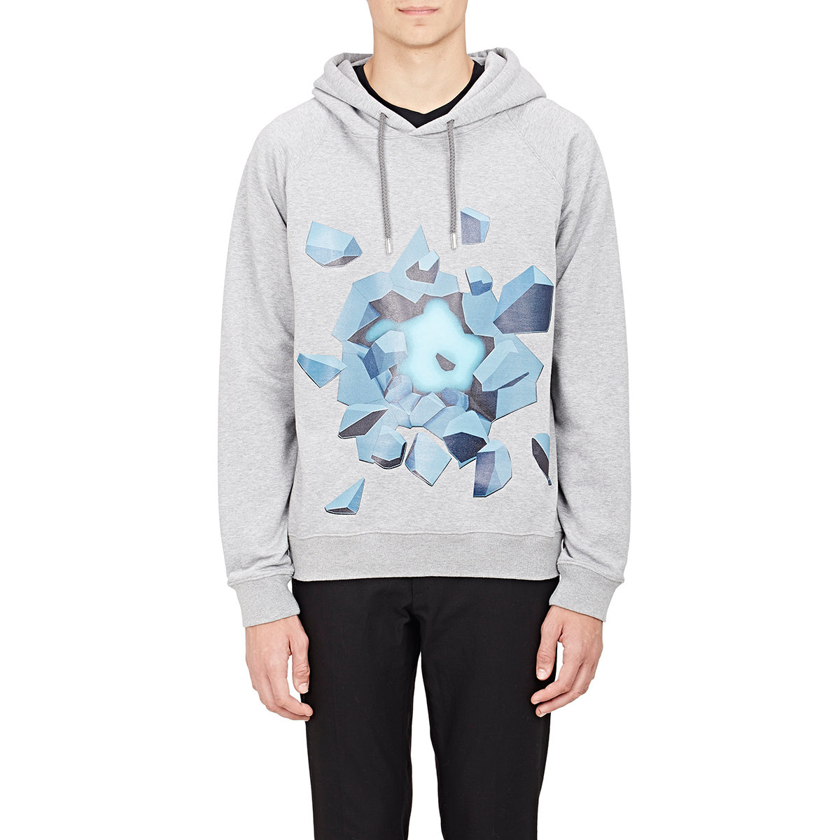 Christopher Kane Cotton Ice Explosion Graphic Hoodie In Grey Gray
