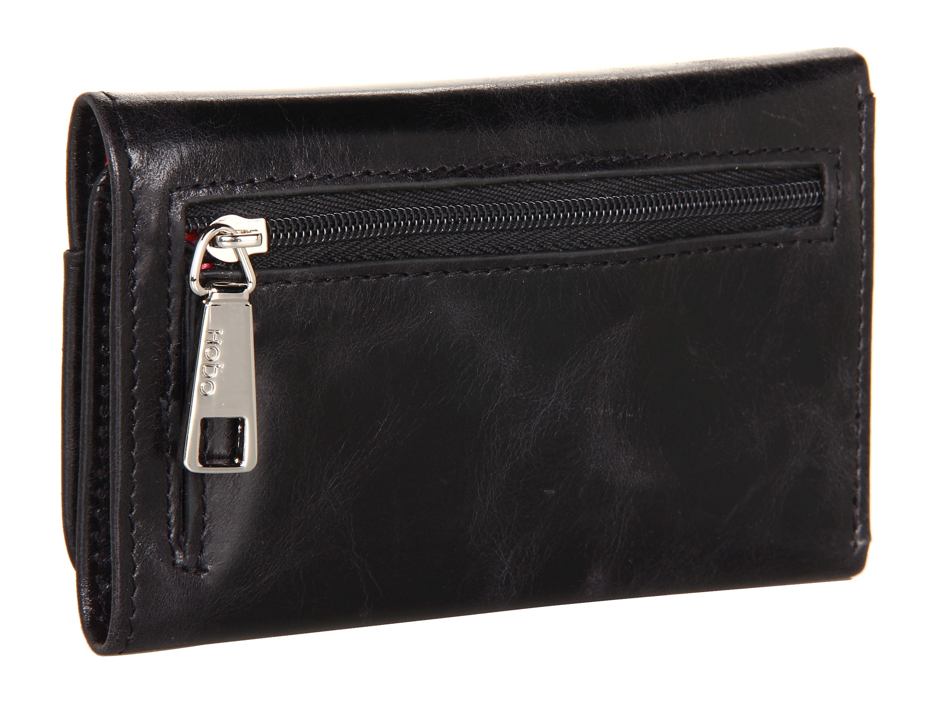 Hobo Jill Trifold Wallet in Black (Black Vintage Leather) Lyst