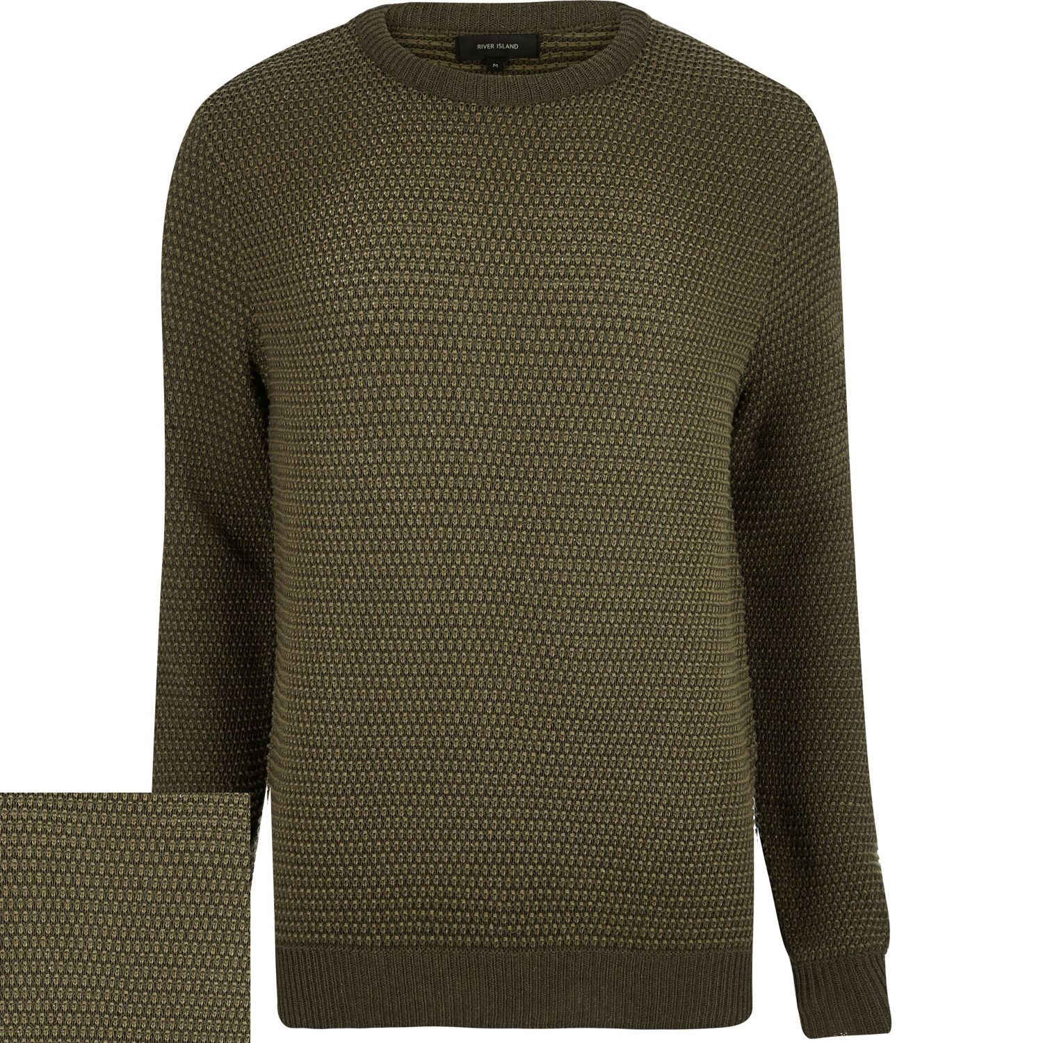 river island green jumper