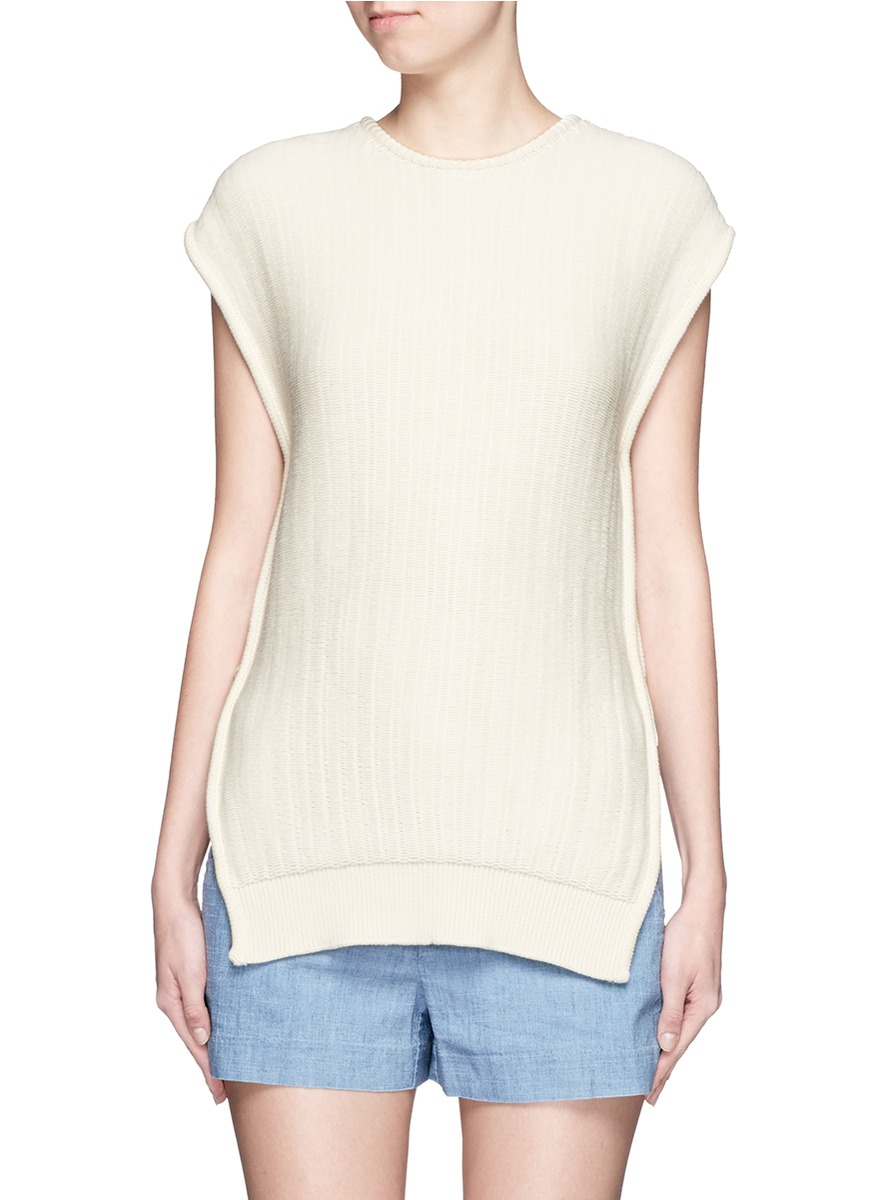 Lyst Cedric Charlier Open Side Rope Drawstring Knit Top lyst cedric charlier open side rope drawstring knit top