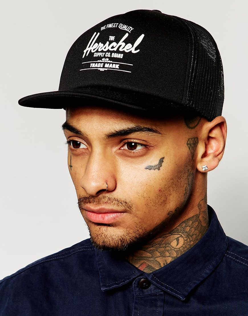herschel whaler mesh cap