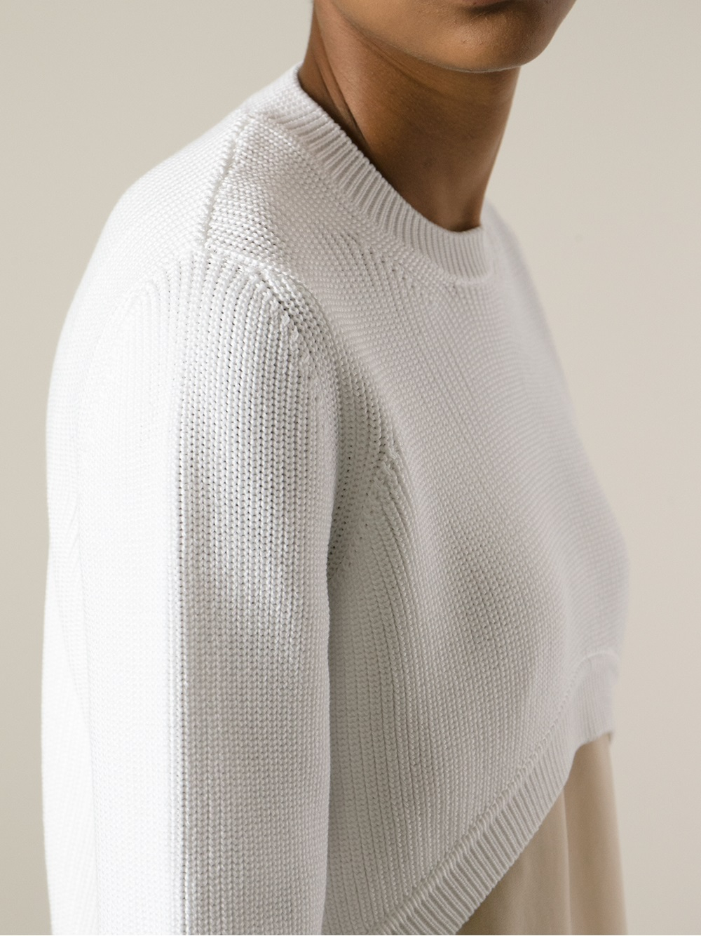 Givenchy Cropped Sweater in White - Lyst