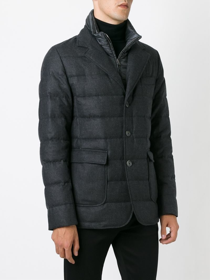 Herno Double Layer Padded Jacket in Grey (Gray) for Men - Lyst