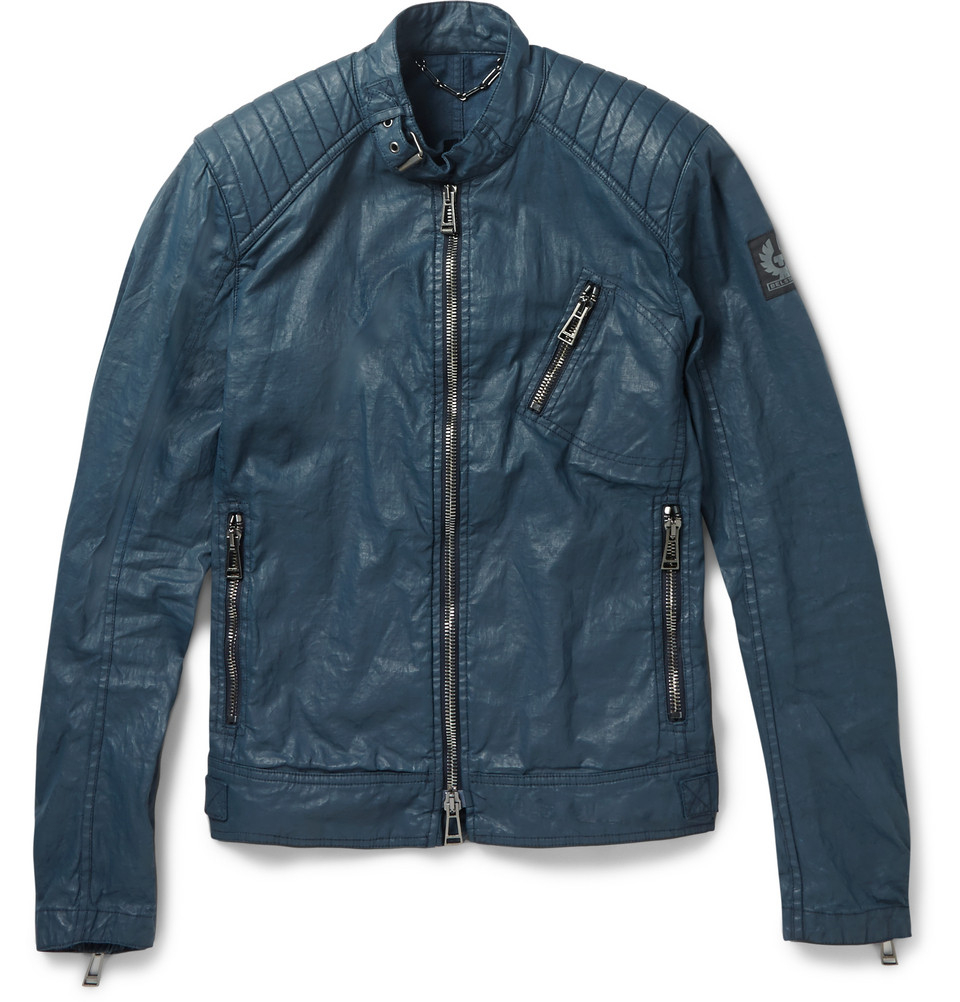 Belstaff K Racer Waxed-Linen Jacket in Blue for Men - Lyst