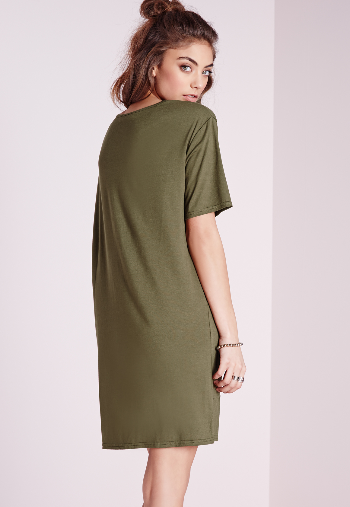 khaki t shirt dress