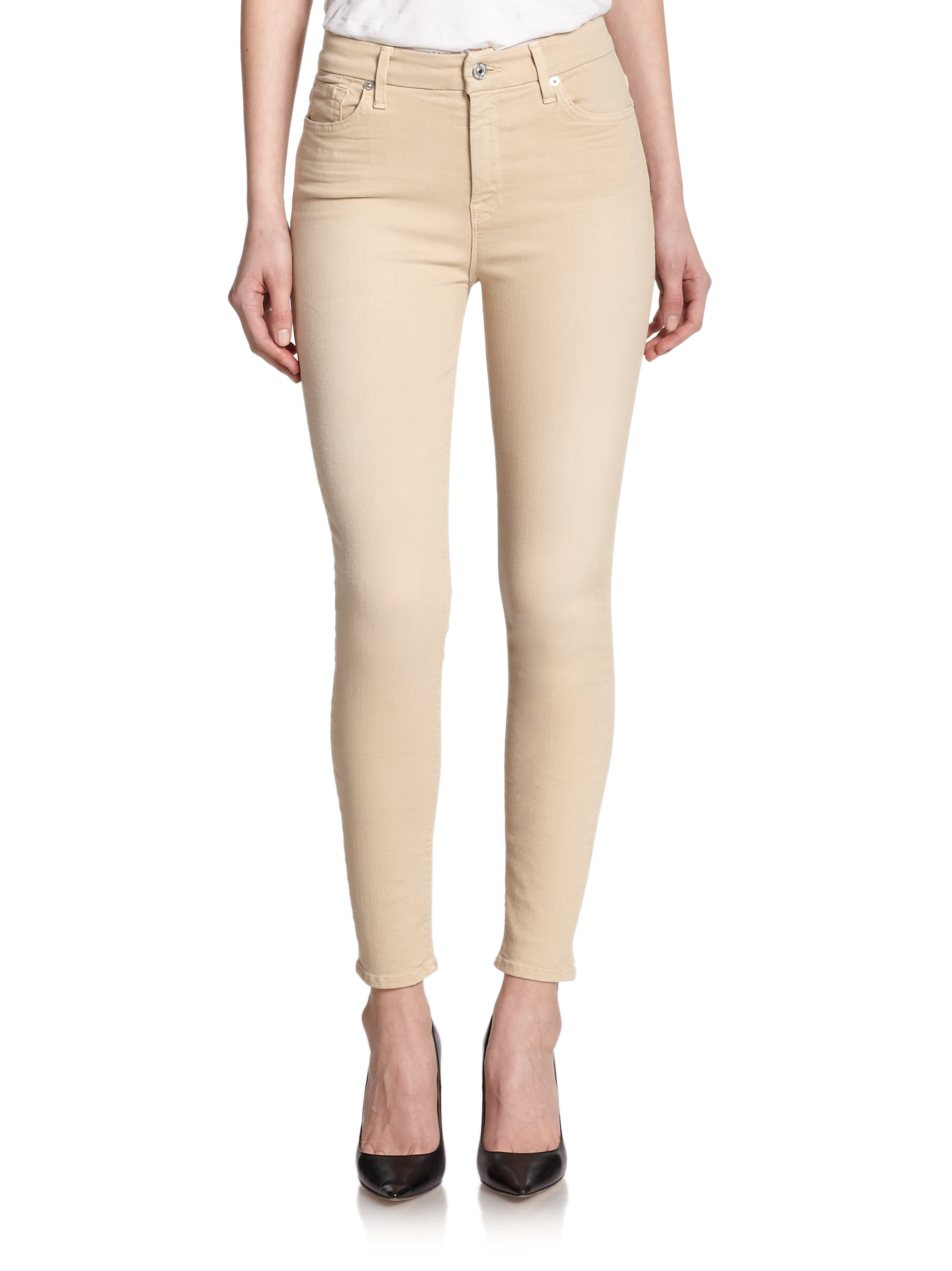 beige jeans high waist