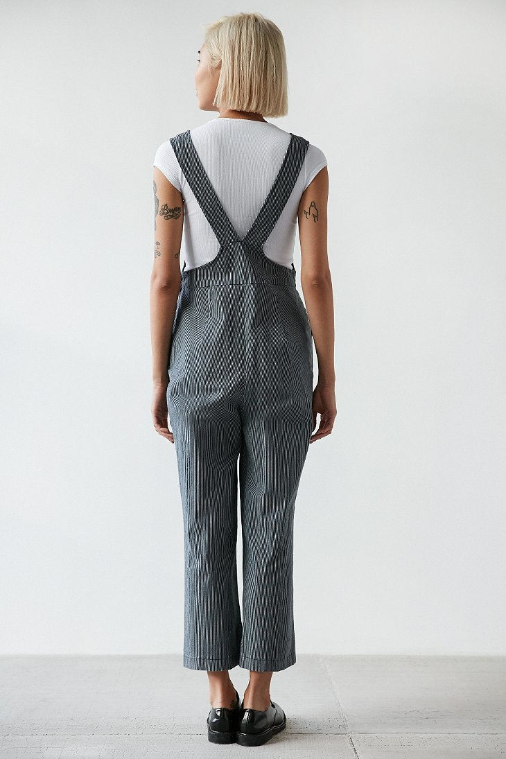 striped overall jumpsuit