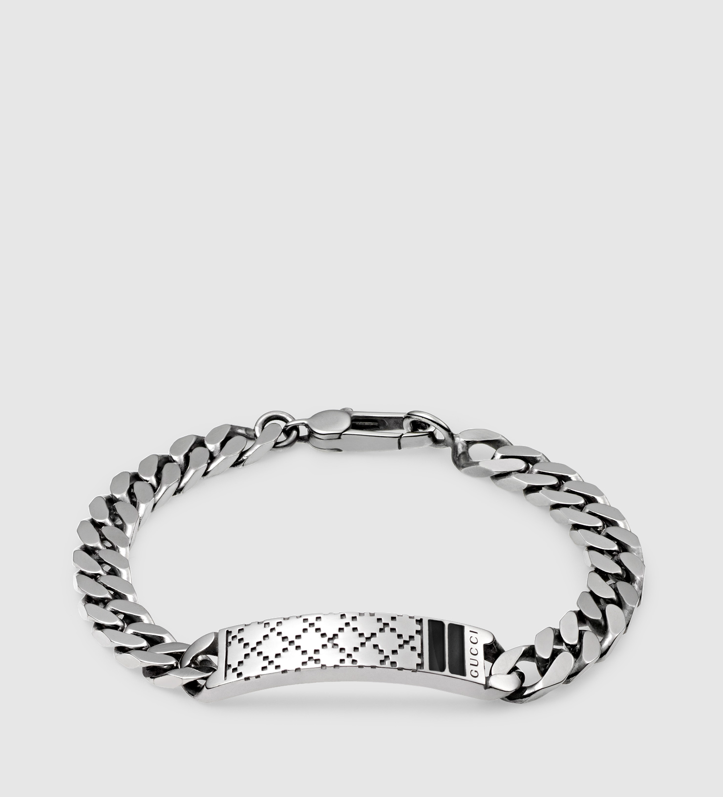 gucci silver bracelet mens