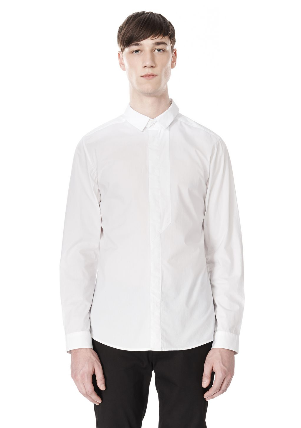 white dress shirt hidden buttons