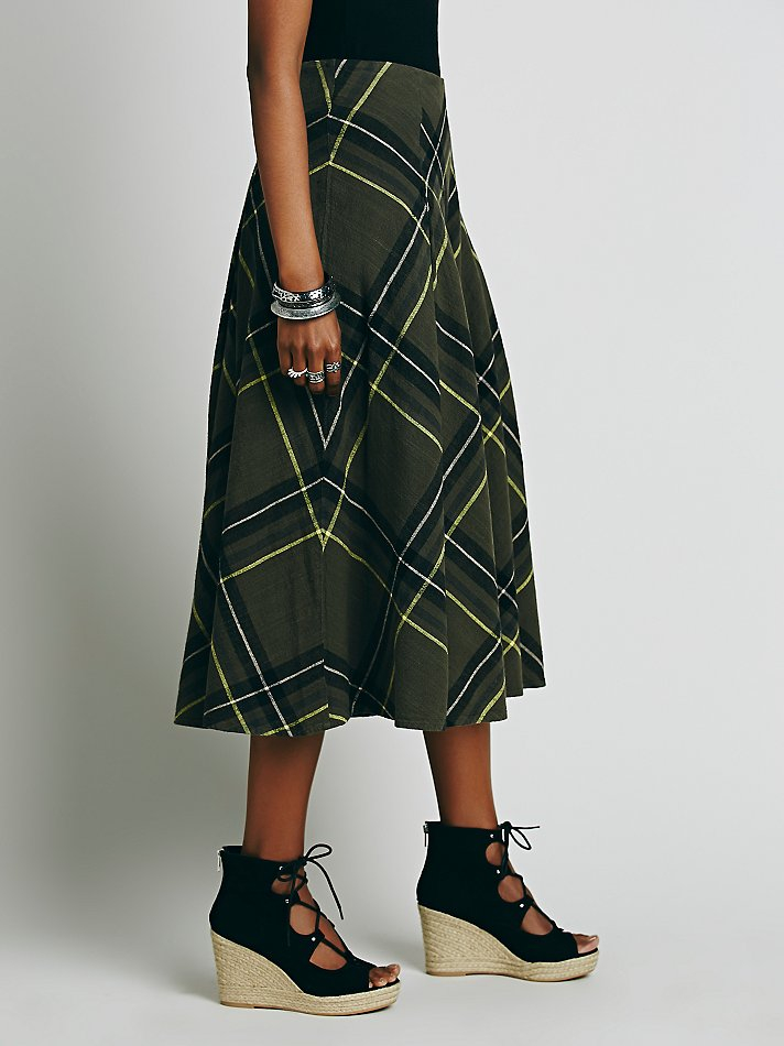 Lyst - Free People Womens Newport Plaid Culottes in Green